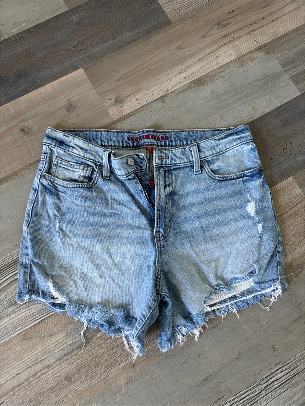 Lucky Brand Light Wash Distressed Denim Shorts